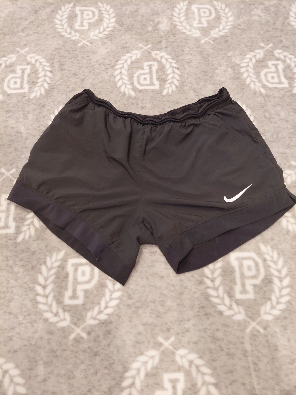 Nike Women’s Black Dri-fit Shorts with White Swoosh